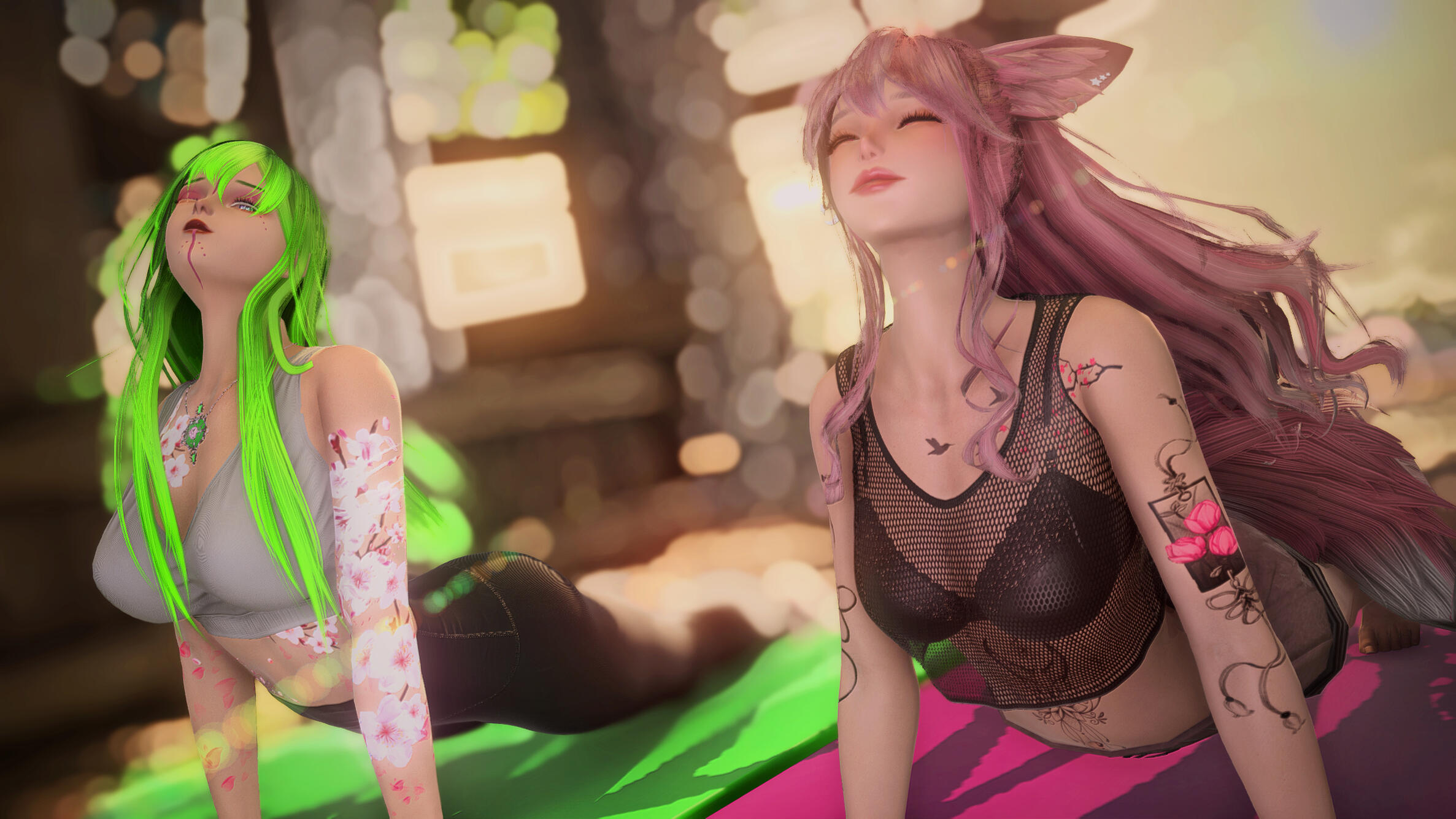 [📷Kyaedra] Kyaedra and Yuzu doing some yoga